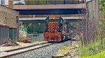 WE 7016 shoves the cars into Rock Cut Siding for future reference.